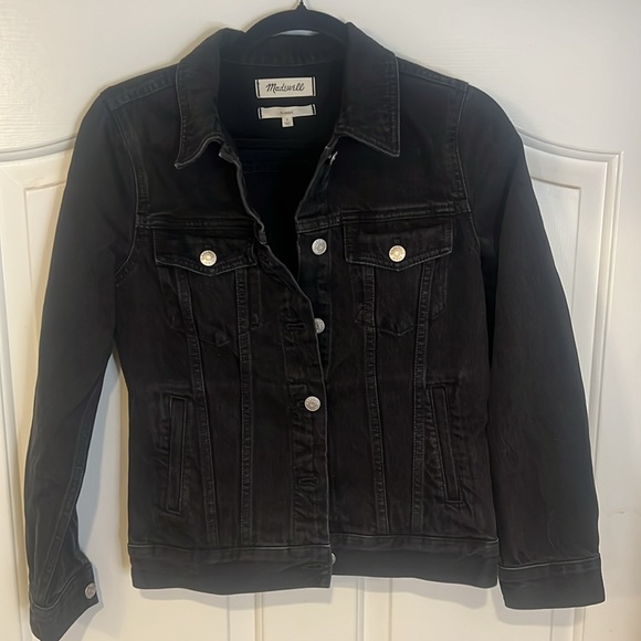 Madewell Denim Lunar Black Wash Jean Jacket Women’s Size Small NWOT - Picture 8 of 12
